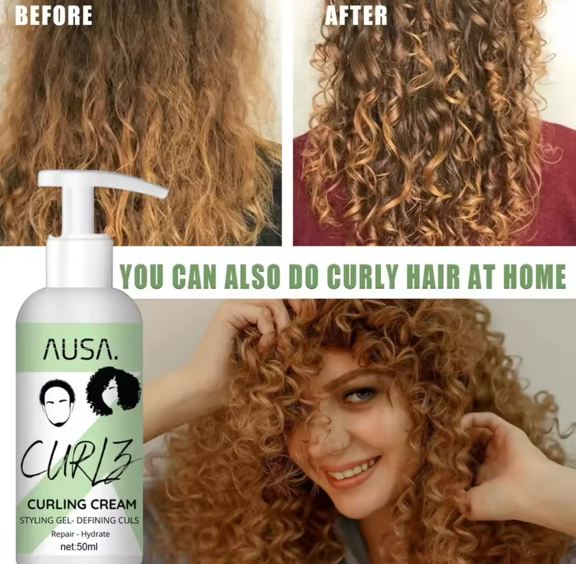 Anti-Dandruff Styling Cream for Curly Hair, Prevents Dryness, Nourishes Edges, Strengthens Wigs, Gel 10000